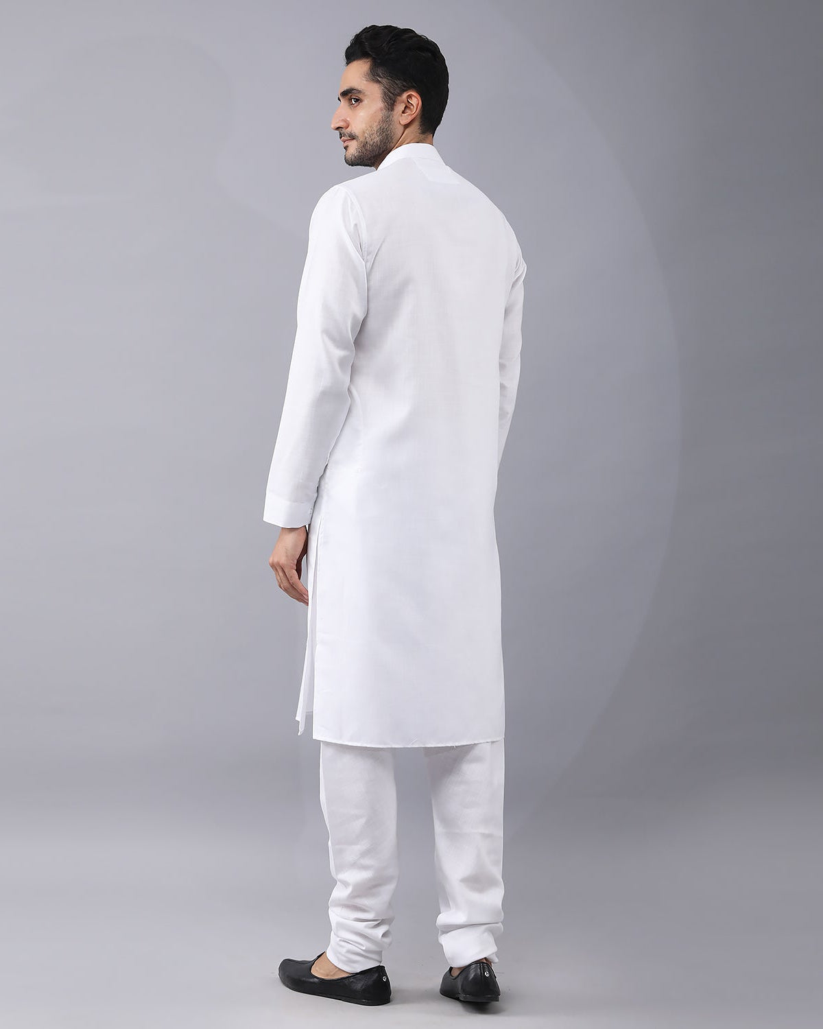 White Banarasi Brocade Sherwani Set