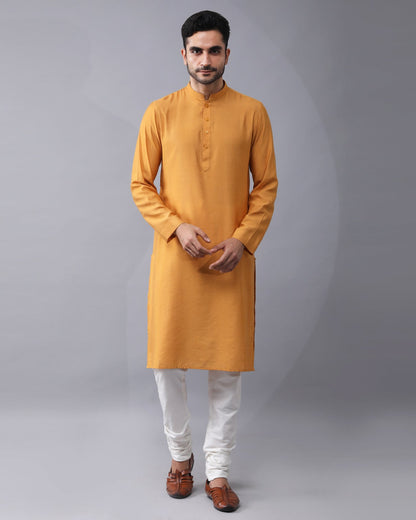Mustard Tie-Dye Nehru Jacket Set