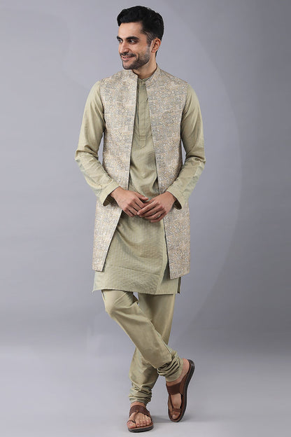 Digital Printed Longline Bundi Jacket Set