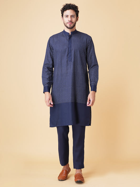 Printed Longline Bundi Jacket Set
