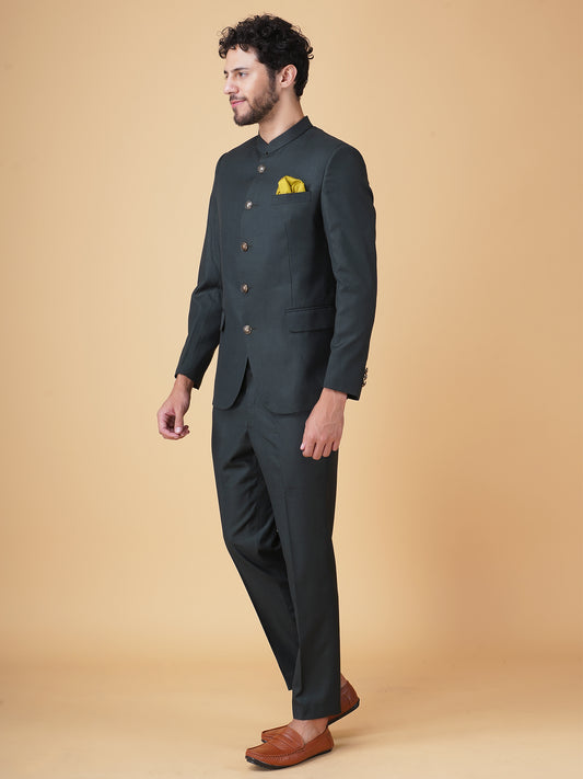 Bottle Green Bandhgala Suit