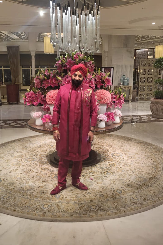 Maroon Indo Western Set